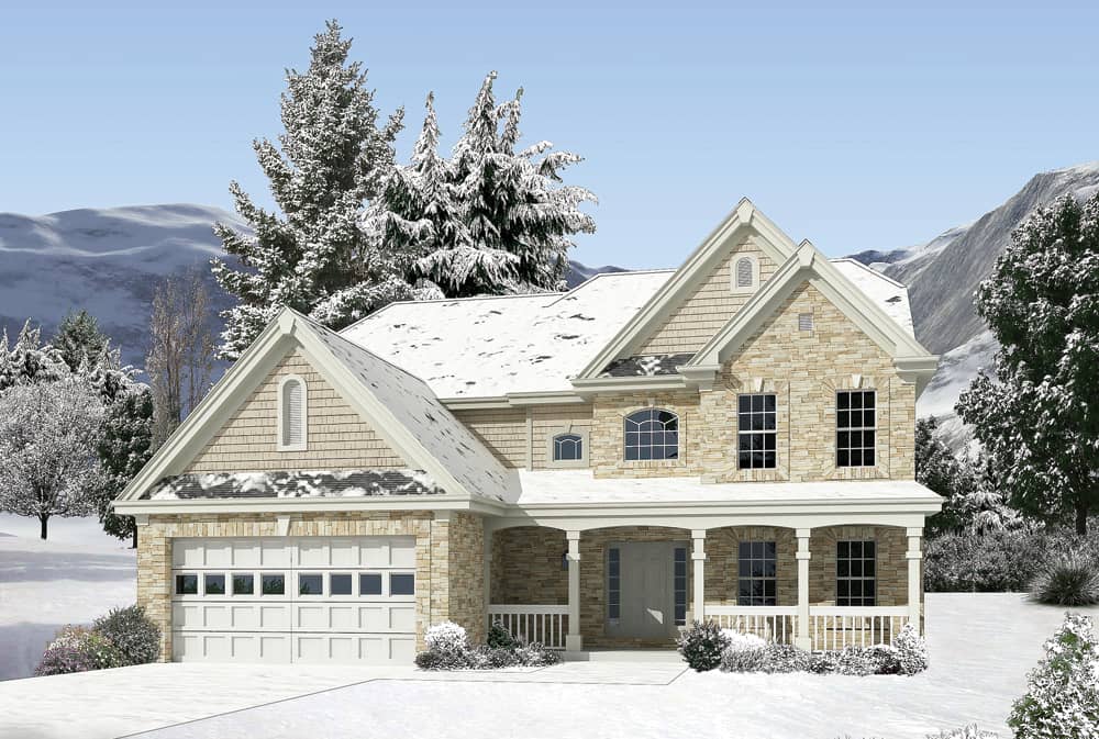 Front elevation of Traditional home (ThePlanCollection: House Plan #138-1227)