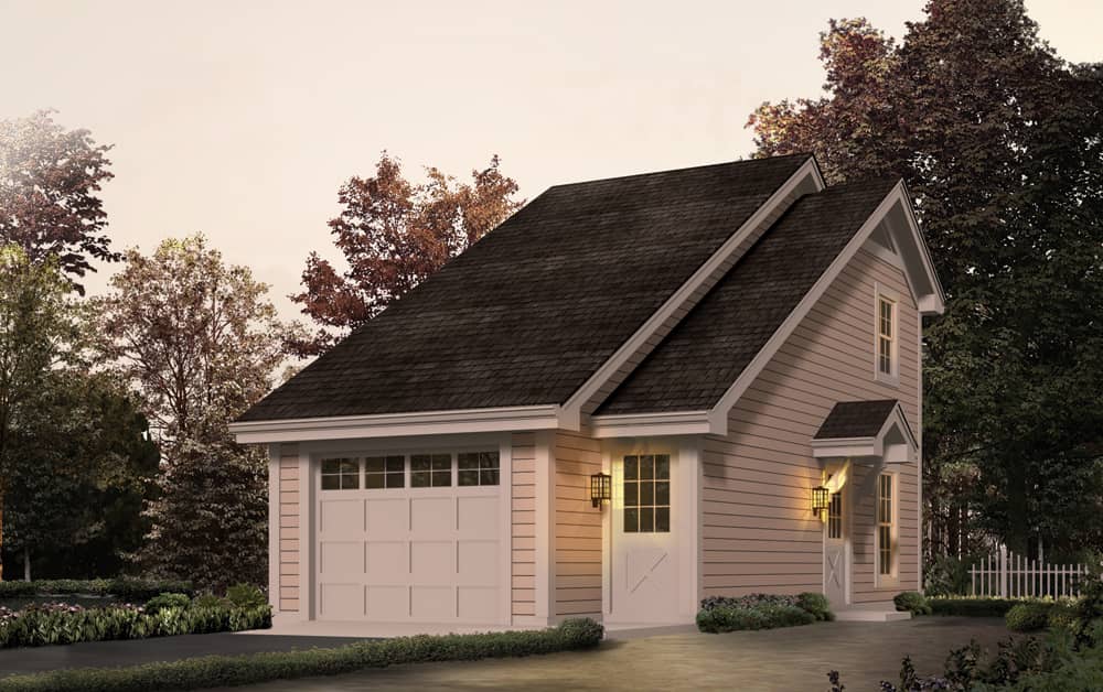 Front elevation of Garage w/Apartments home (ThePlanCollection: House Plan #138-1231)