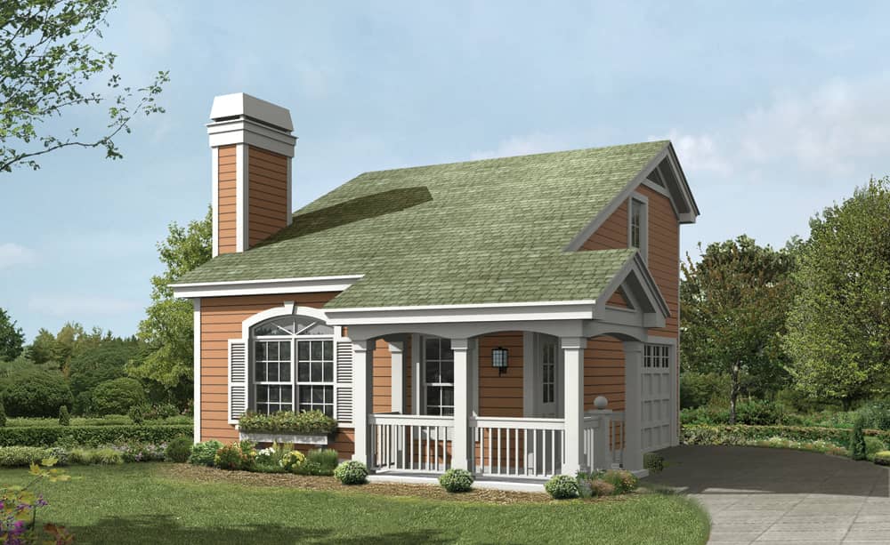 Front elevation of Garage w/Apartments home (ThePlanCollection: House Plan #138-1233)