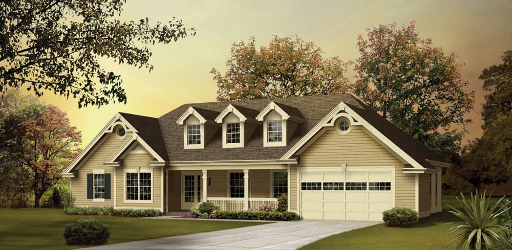 Front elevation of Traditional home (ThePlanCollection: House Plan #138-1244)