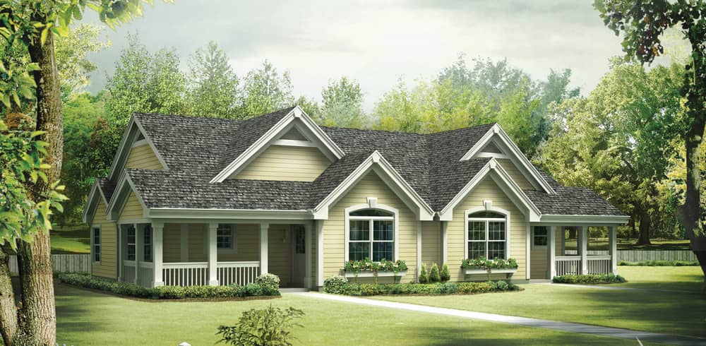 Front elevation of Multi-Unit home (ThePlanCollection: House Plan #138-1258)