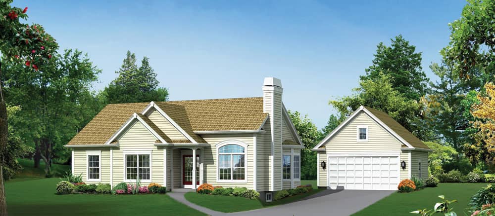 Front elevation of Country home (ThePlanCollection: House Plan #138-1291)