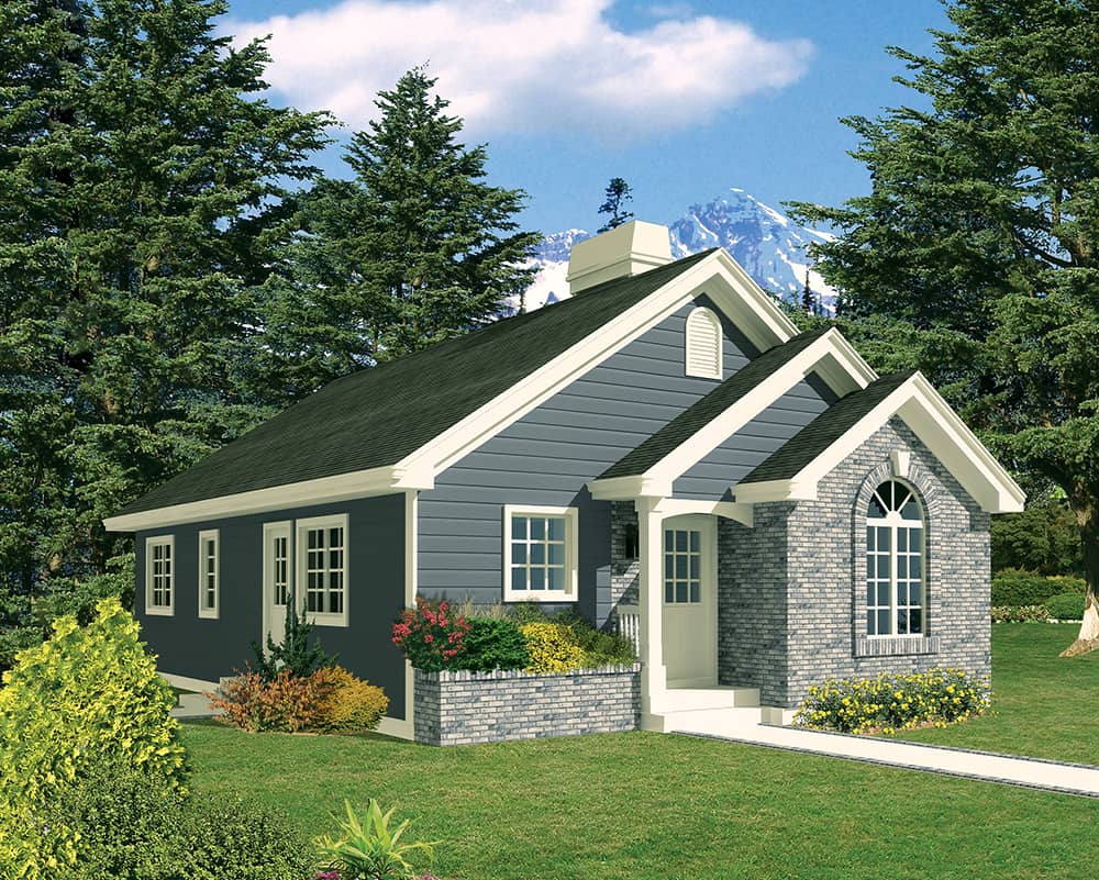 Front elevation of Ranch home (ThePlanCollection: House Plan #138-1335)