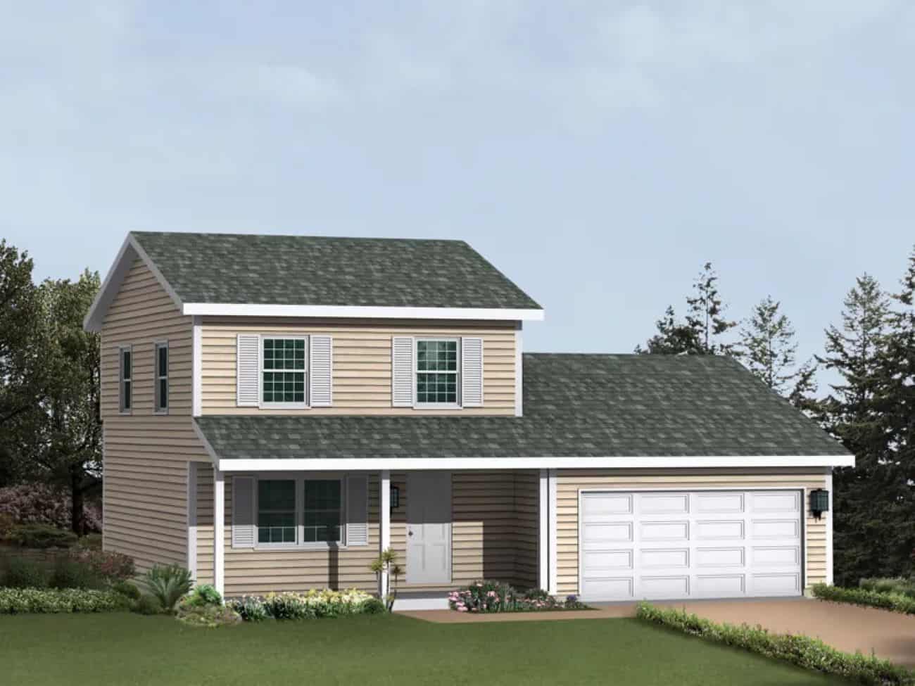 Front elevation of Farmhouse home (ThePlanCollection: House Plan #138-1439)