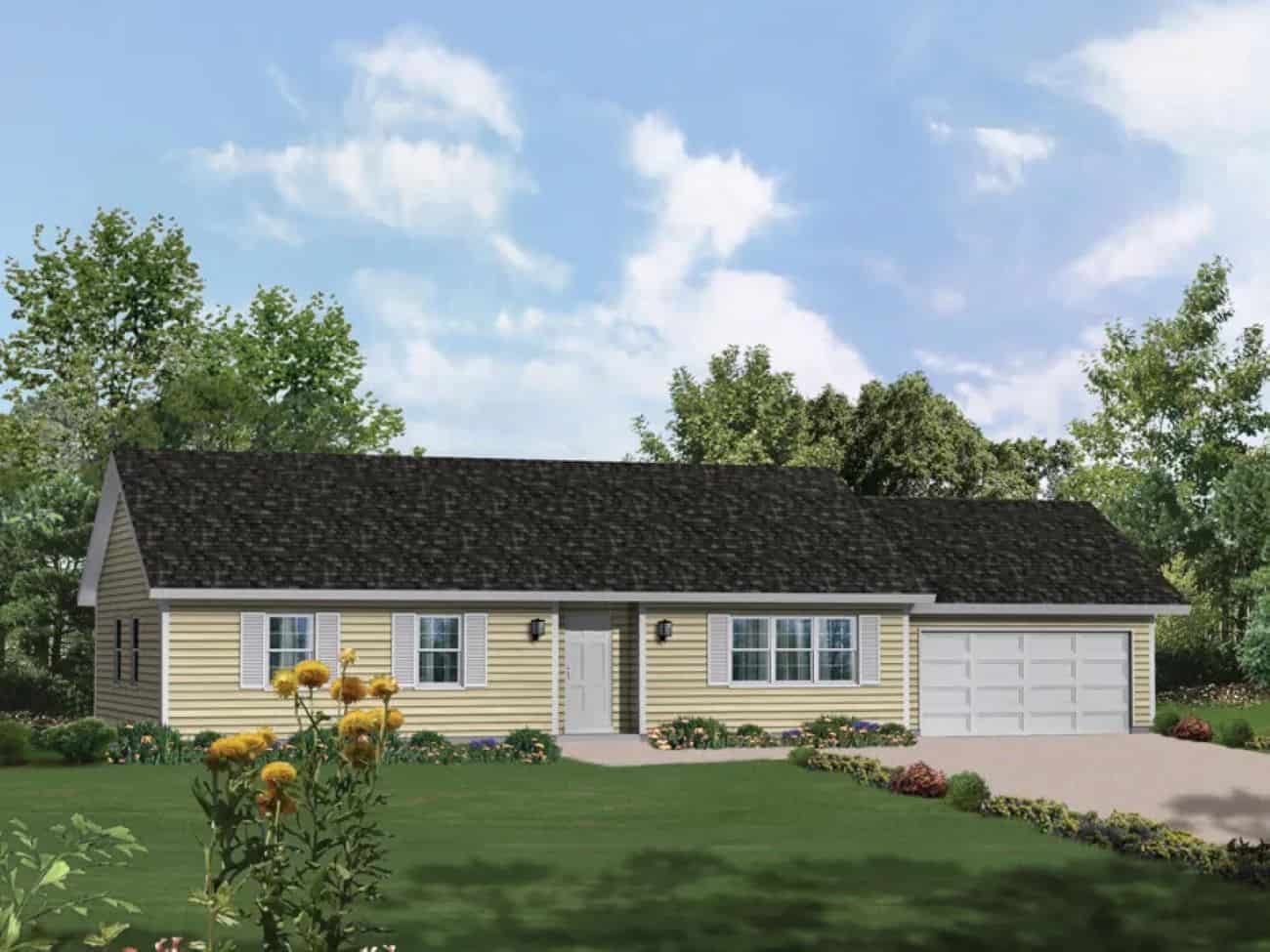 Front elevation of Modern Farmhouse home (ThePlanCollection: House Plan #138-1441)