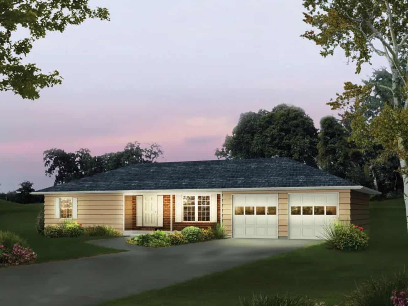 Front elevation of Rustic home (ThePlanCollection: House Plan #138-1444)