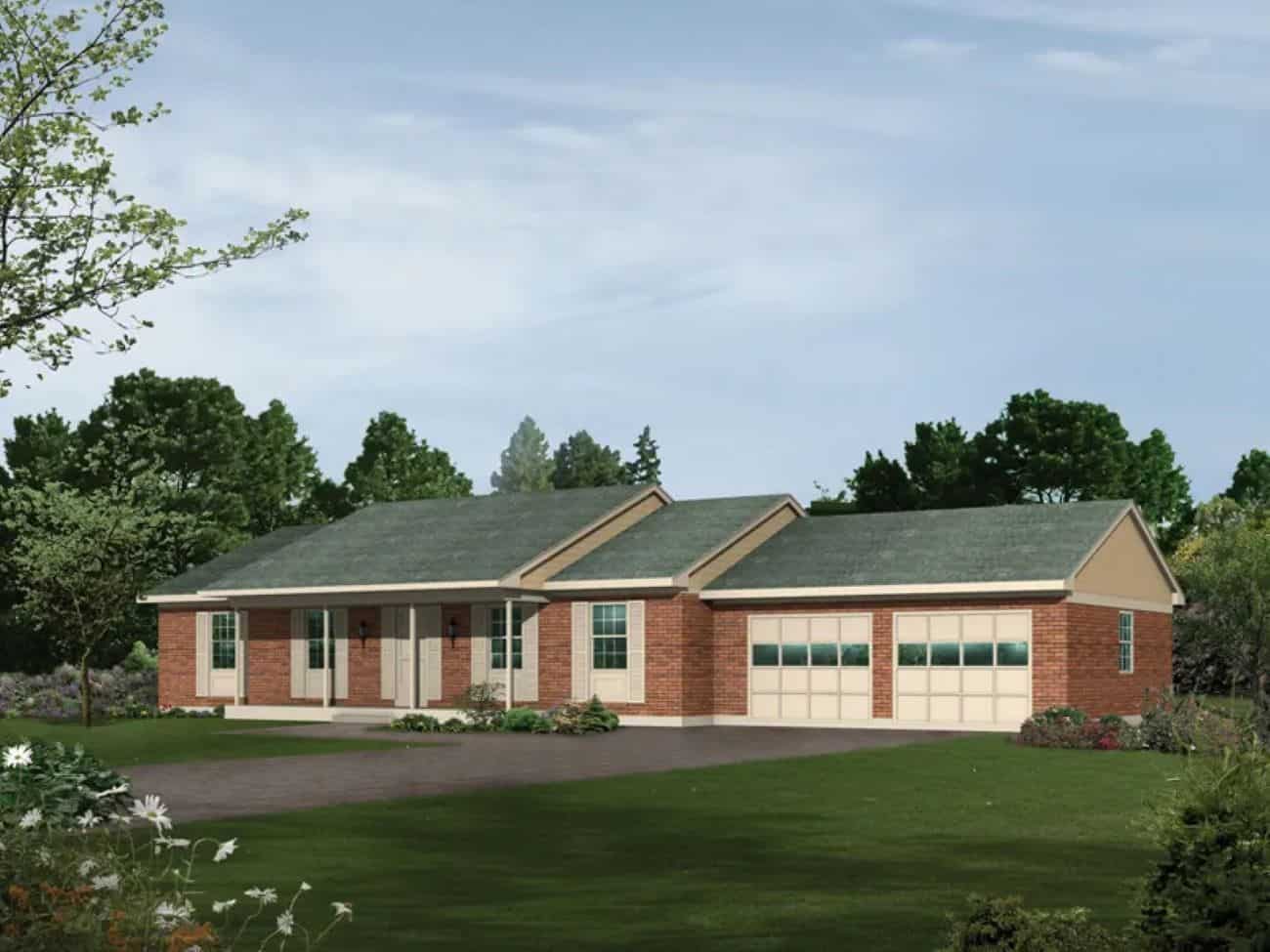 Front elevation of Rustic home (ThePlanCollection: House Plan #138-1445)