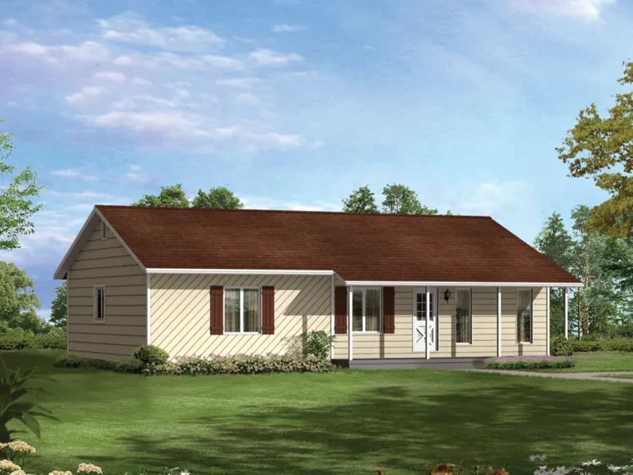 Front elevation of Modern Farmhouse home (ThePlanCollection: House Plan #138-1452)