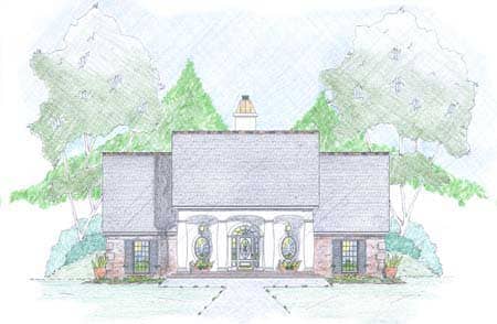 Home Plans Color Front Elevation.