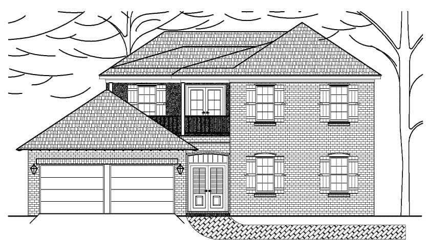 Front elevation of Traditional home (ThePlanCollection: House Plan #140-1014)