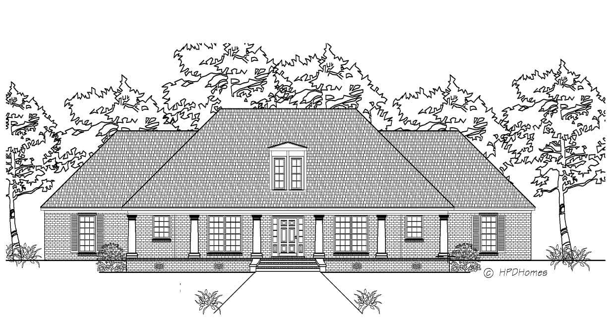 This is the front elevation of these European Homeplans.