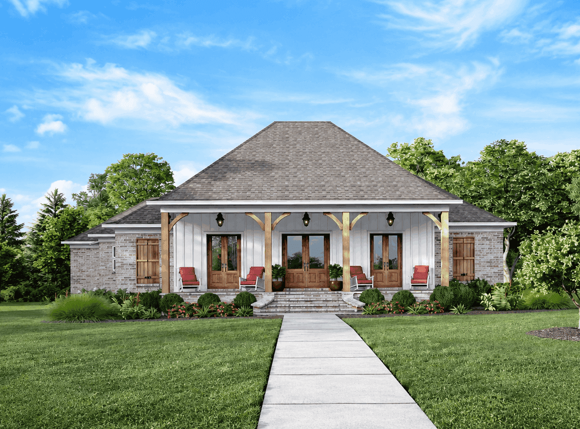 Front elevation of Traditional home (ThePlanCollection: House Plan #140-1144)