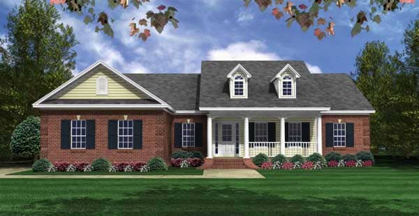 Front elevation of Country home (ThePlanCollection: House Plan #141-1018)