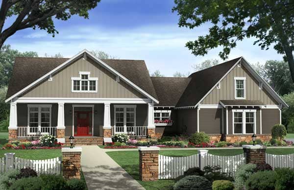 Front elevation of Country home (ThePlanCollection: House Plan #141-1117)