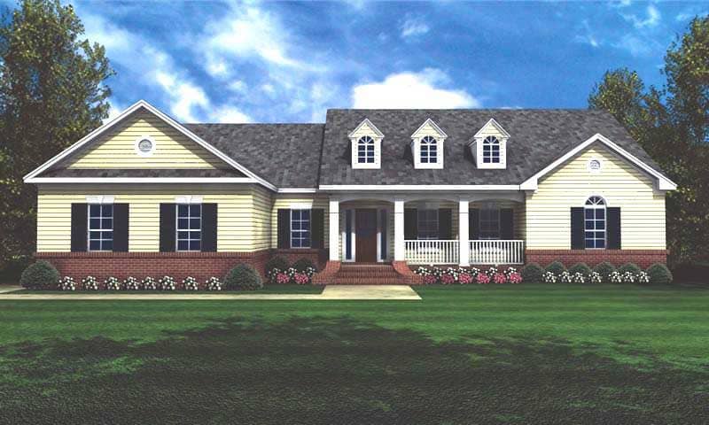 Front elevation of Country home (ThePlanCollection: House Plan #141-1159)