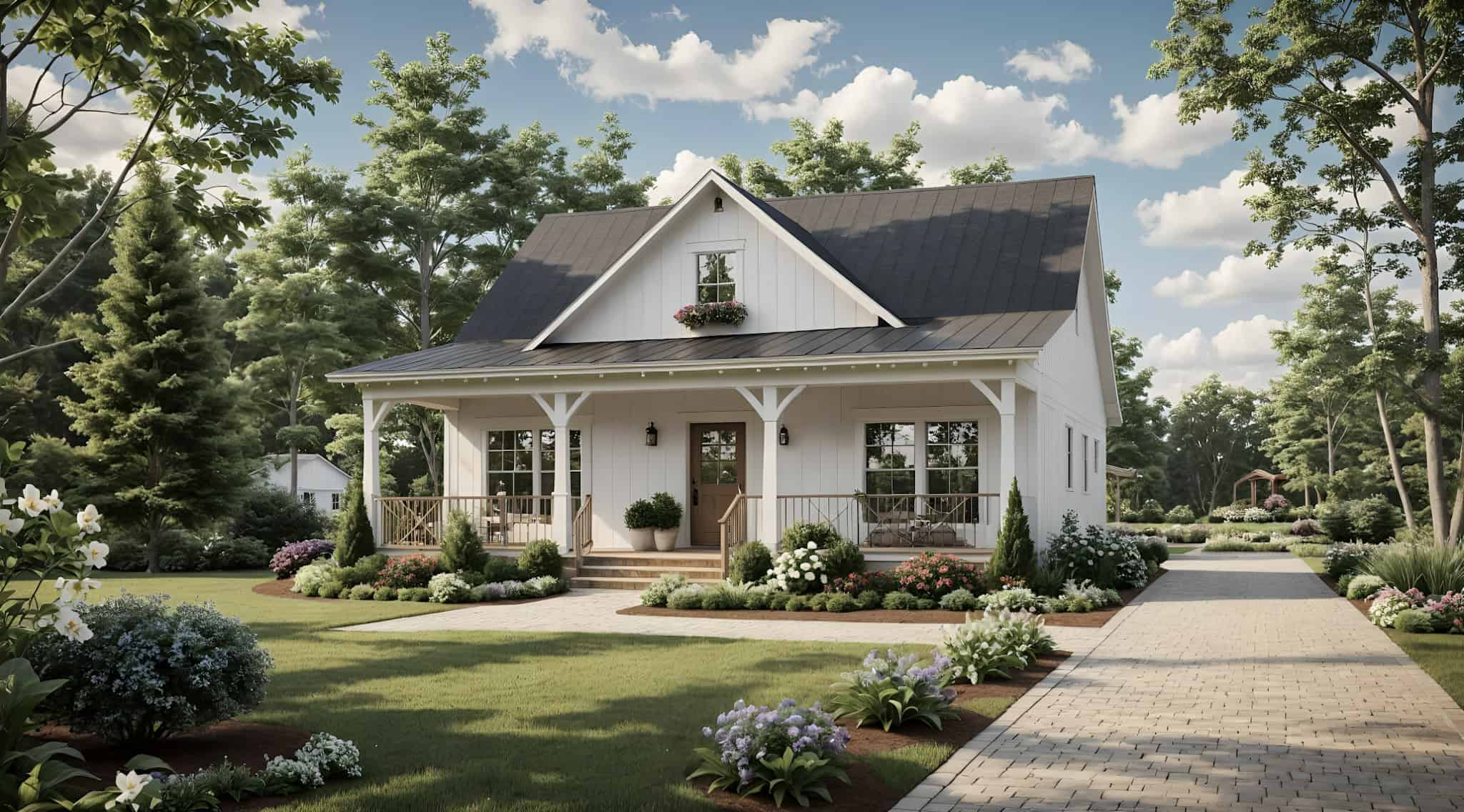 Front elevation of Cottage home (ThePlanCollection: House Plan #141-1356)