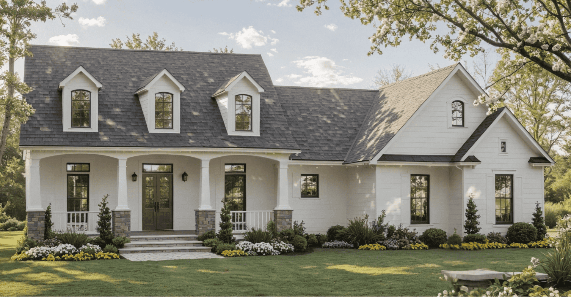 Front elevation of Farmhouse home (ThePlanCollection: House Plan #141-1368)