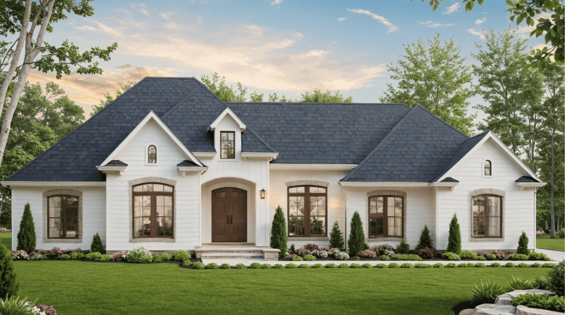 Front elevation of European Country Home Plan (ThePlanCollection: House Plan #141-1378)