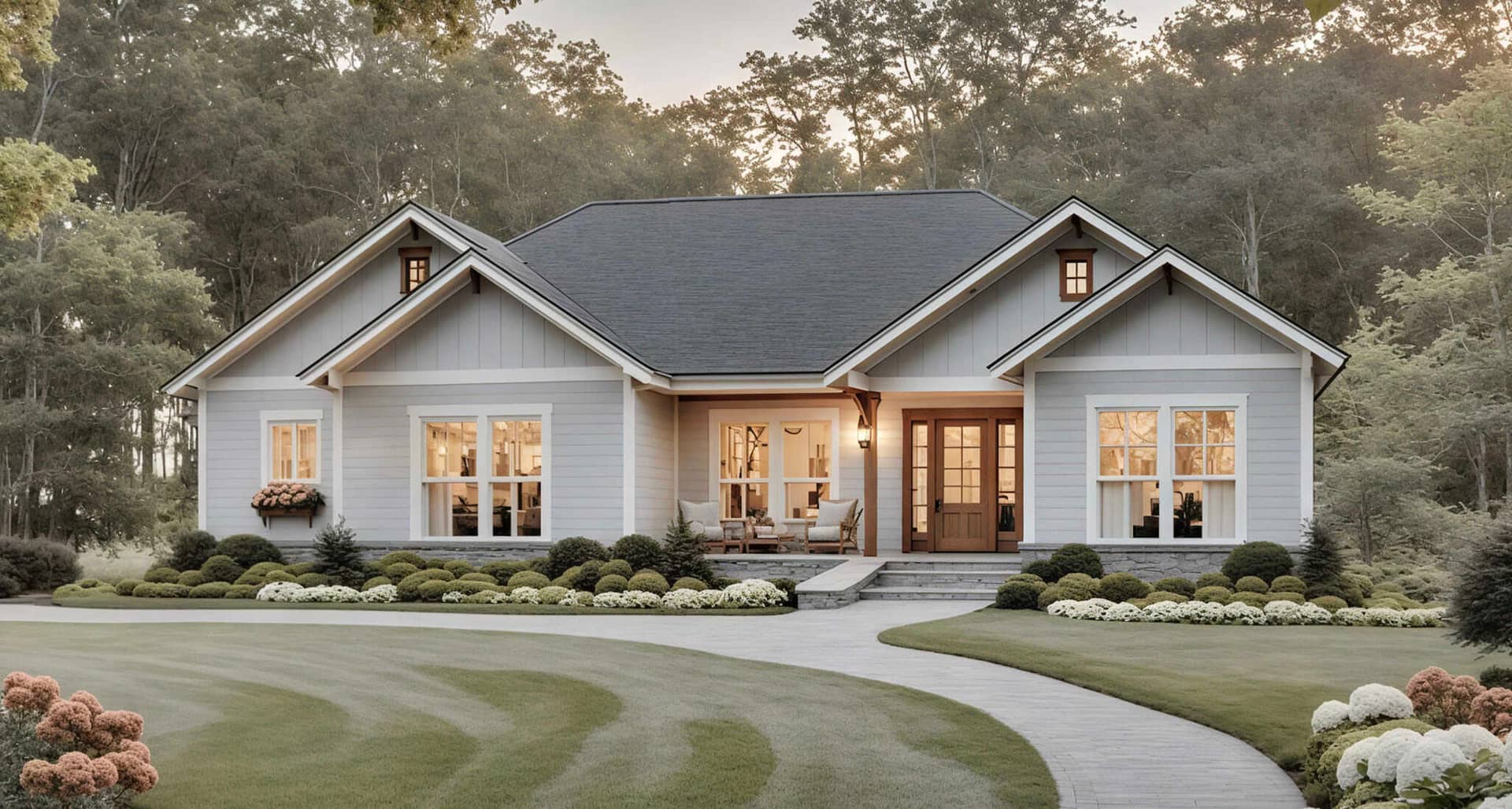 Front elevation of Country Ranch (ThePlanCollection: House Plan #141-1381)