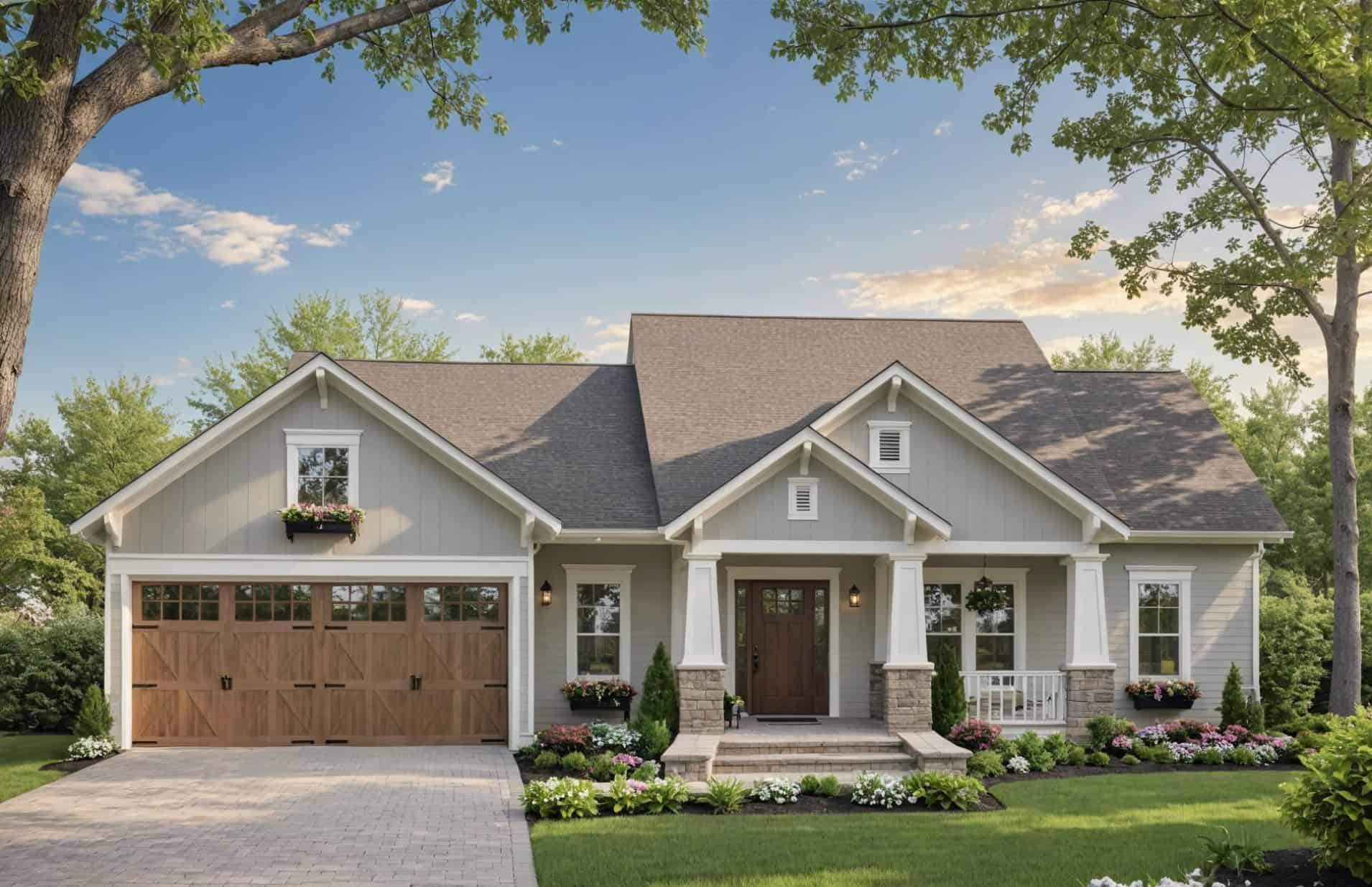 Front elevation of Craftsman home (ThePlanCollection: House Plan #141-1420)