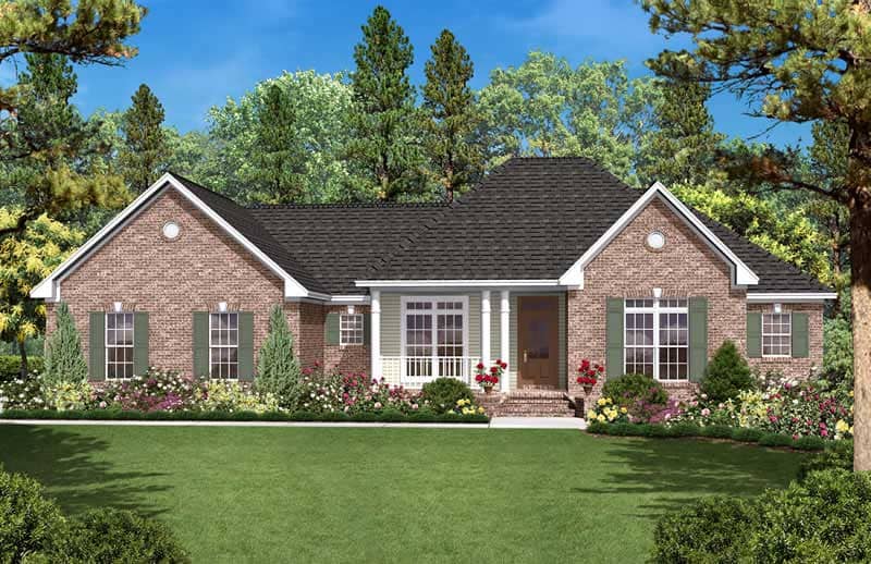 Front elevation of Country home (ThePlanCollection: House Plan #142-1024)