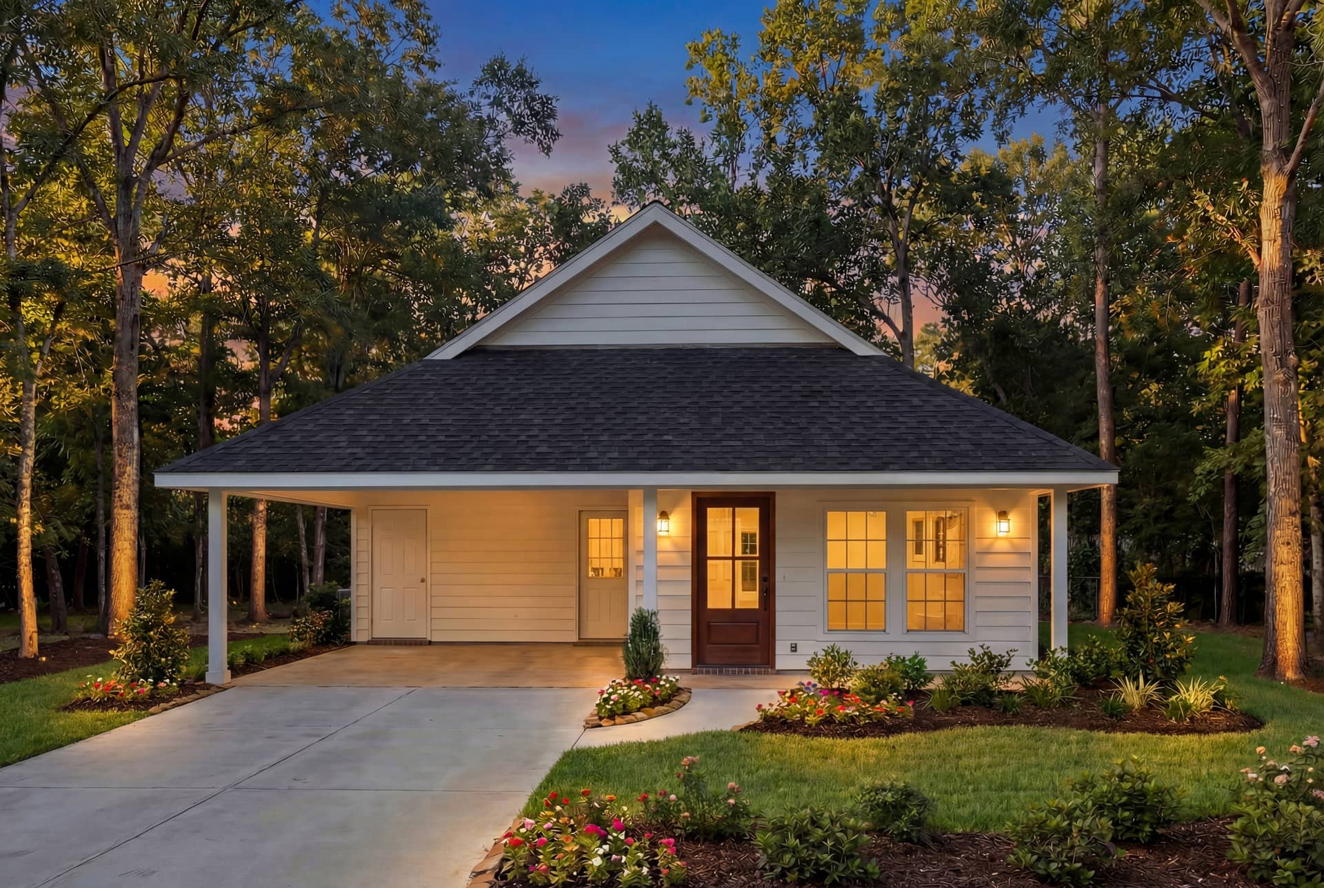 Front Elevation Photo of this Traditional House (#142-1052) at The Plan Collection.