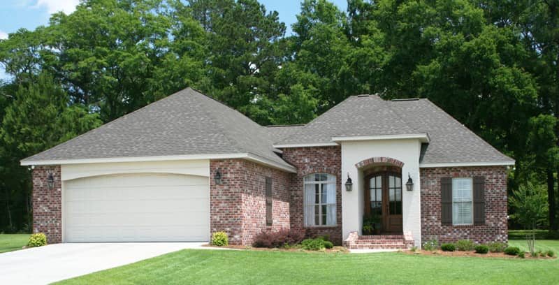 Front Elevation Photo of this Acadian House (#142-1074) at The Plan Collection.