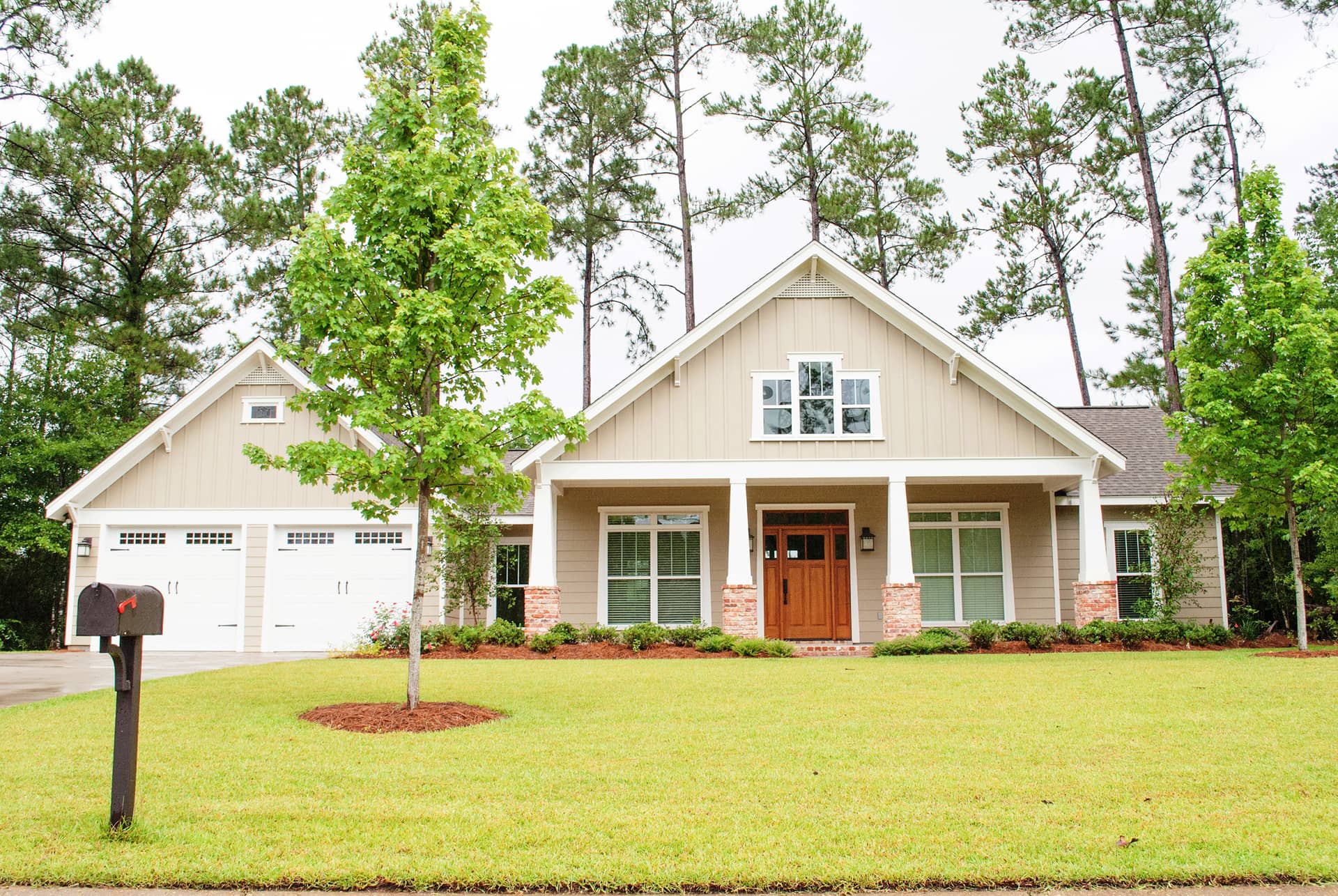 Front Elevation Photo of this Craftsman House (#142-1102) at The Plan Collection.