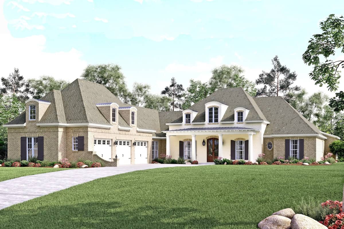 European home plan (ThePlanCollection: House Plan #142-1140)