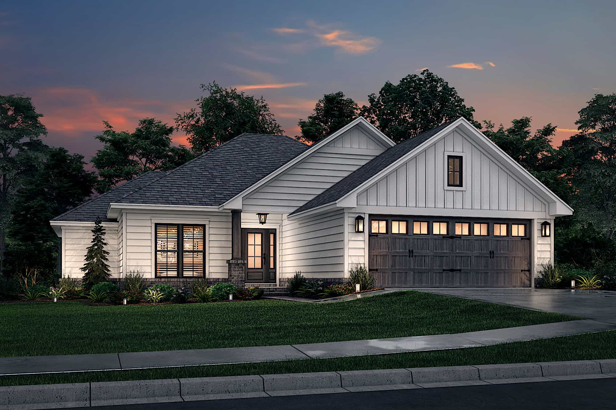 Craftsman ranch home (ThePlanCollection: Plan #142-1153)