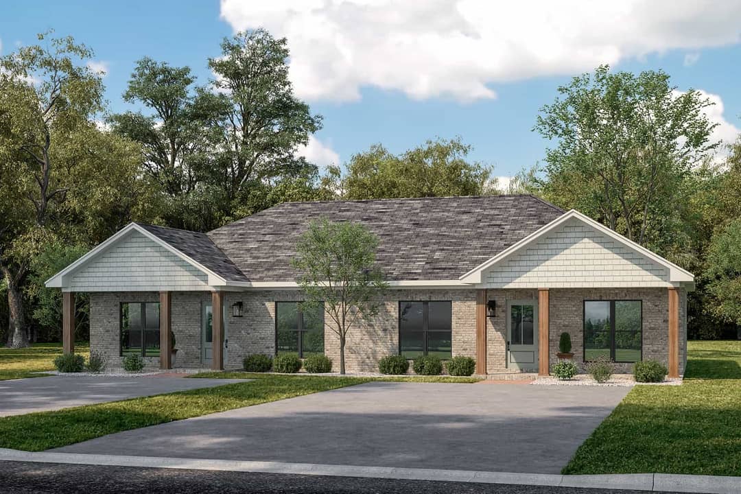 Duplex/Multi-Unit House Plan #142-1442: 2 Bedrm, 997 Sq Ft Per Unit Home
