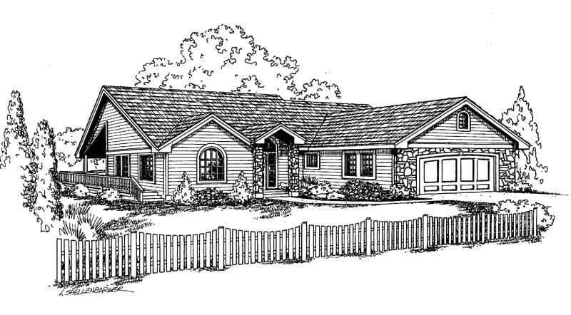 Front view of Contemporary home (ThePlanCollection: House Plan #145-1084)