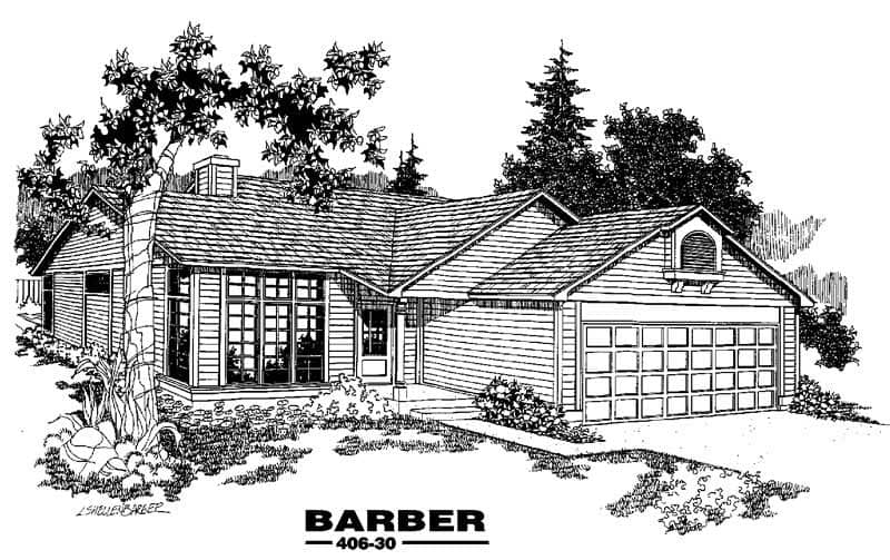 Front view of Contemporary home (ThePlanCollection: House Plan #145-1164)