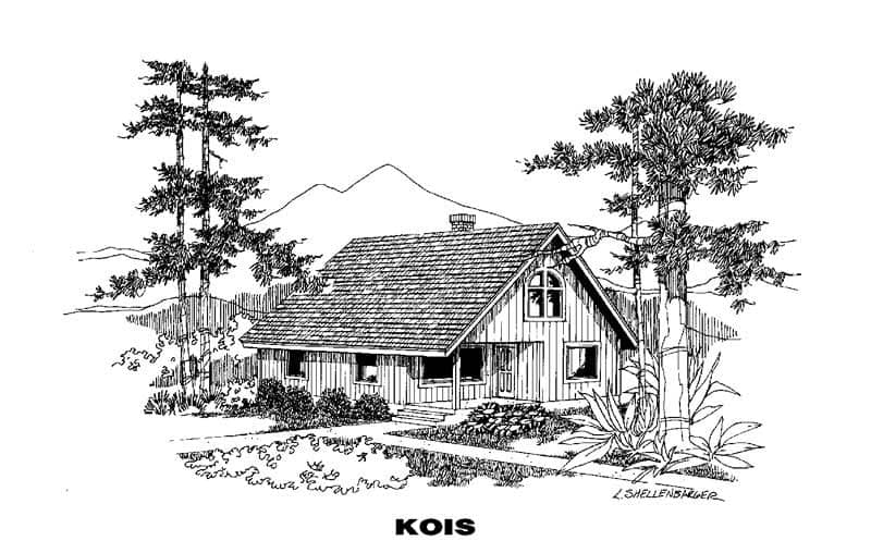 Front view of Country home (ThePlanCollection: House Plan #145-1344)