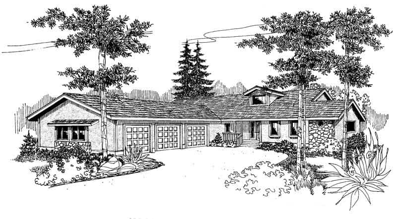 Front view of Contemporary home (ThePlanCollection: House Plan #145-1376)