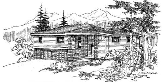 Front view of Colonial home (ThePlanCollection: House Plan #145-1420)