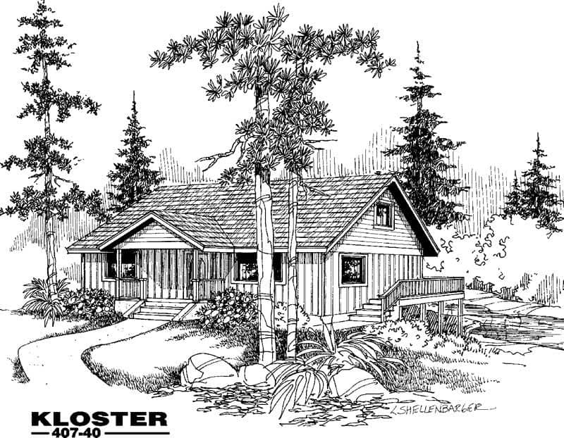 Front view of Country home (ThePlanCollection: House Plan #145-1635)