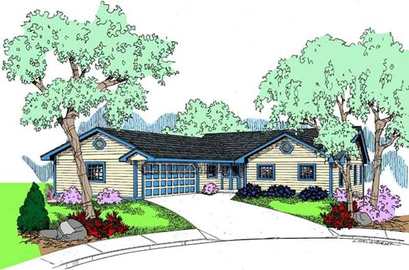 Front view of Contemporary home (ThePlanCollection: House Plan #145-1785)
