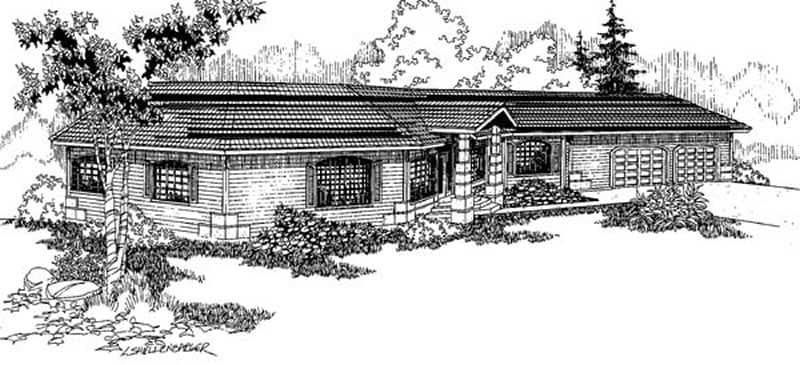 Front view of Contemporary home (ThePlanCollection: House Plan #145-1870)