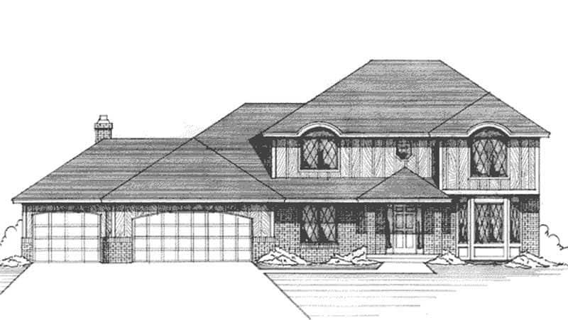 Front view of Contemporary home (ThePlanCollection: House Plan #146-1085)
