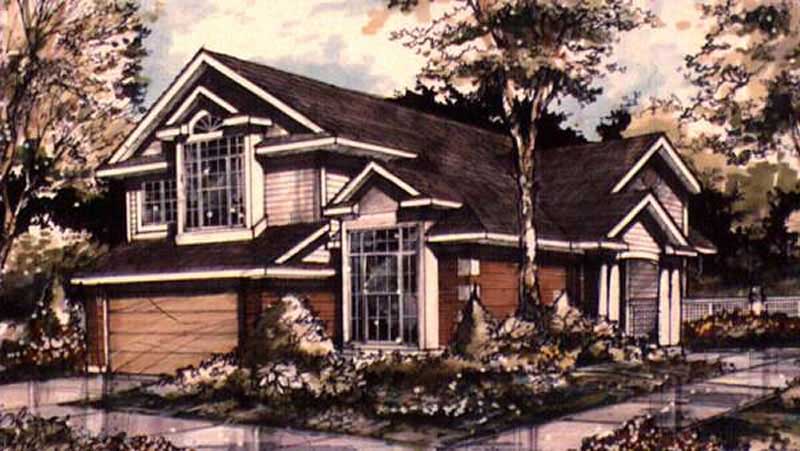 Front view of Country home (ThePlanCollection: House Plan #146-1280)