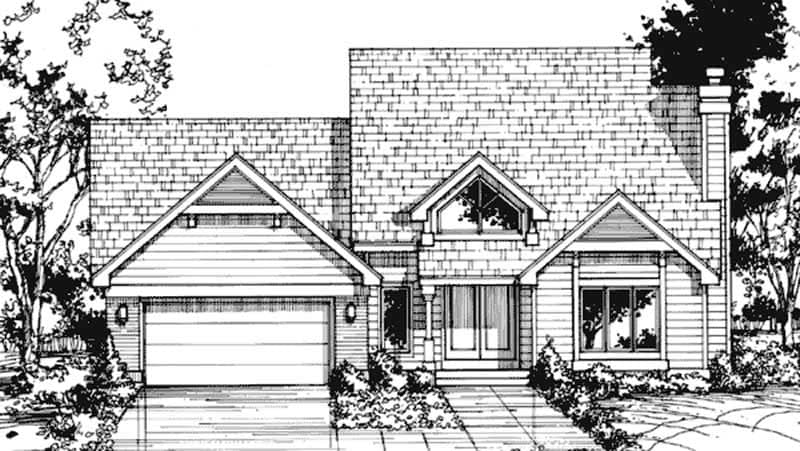 Front view of Cape Cod home (ThePlanCollection: House Plan #146-1482)
