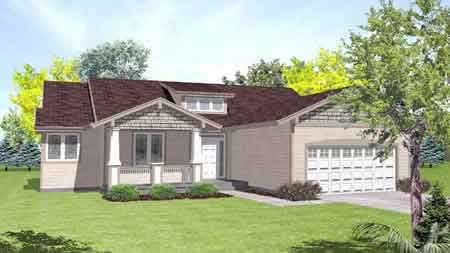 Front view of Bungalow home (ThePlanCollection: House Plan #146-1552)