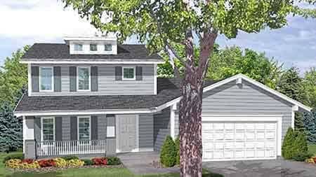 Front view of Ranch home (ThePlanCollection: House Plan #146-1559)