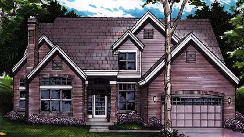 Front view of Contemporary home (ThePlanCollection: House Plan #146-1584)