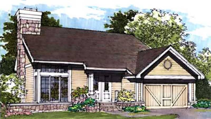 Front view of Country home (ThePlanCollection: House Plan #146-1648)