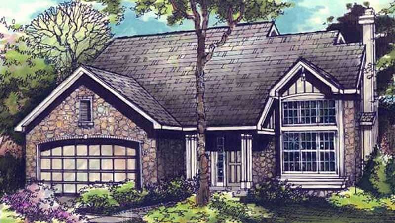 Front view of Contemporary home (ThePlanCollection: House Plan #146-1820)