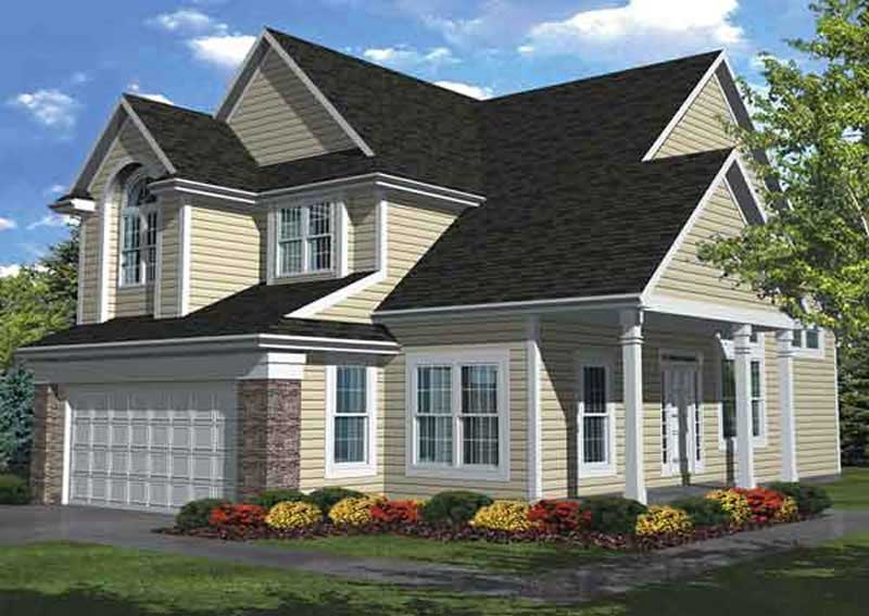 Front view of Traditional home (ThePlanCollection: House Plan #146-1883)