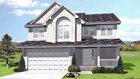 Front view of Country home (ThePlanCollection: House Plan #146-2012)