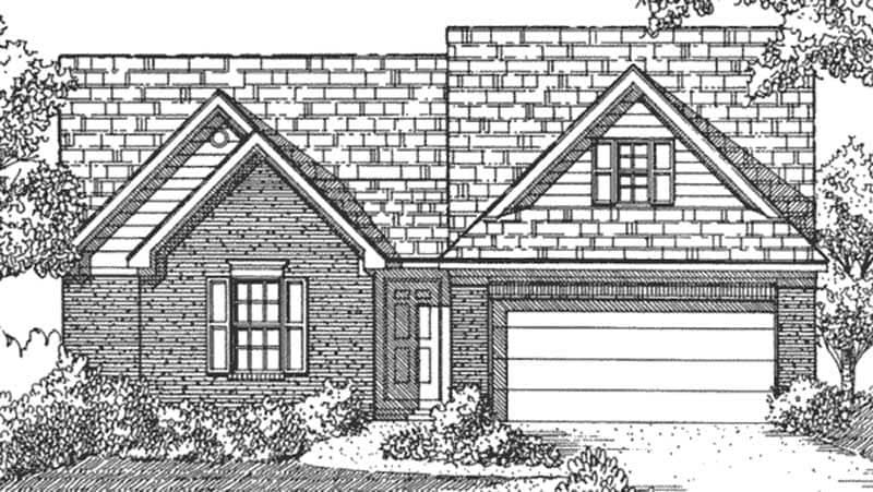 Front view of Small House Plans home (ThePlanCollection: House Plan #146-2027)